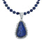 Navajo Sterling Silver And Lapis Bead Pendant Necklace Set X10689